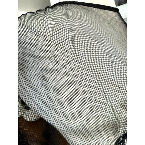 Black Mesh Sheer Tulle Maxi Dress Gothic Flowy Swing Size S/M - Picture 8 of 9